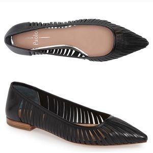 Linea Paolo leather pointed toe black flats